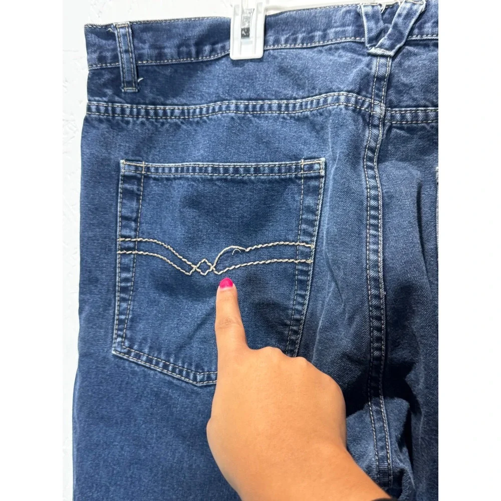 Valentino Jeans Classic Mens Indigo Blue Straight Leg Denim Pants Size 42 107cm